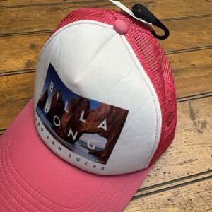 Billabong Cabo San Lucas Trucker Hat One Size Logo Classic Mesh Snap Hot Pink